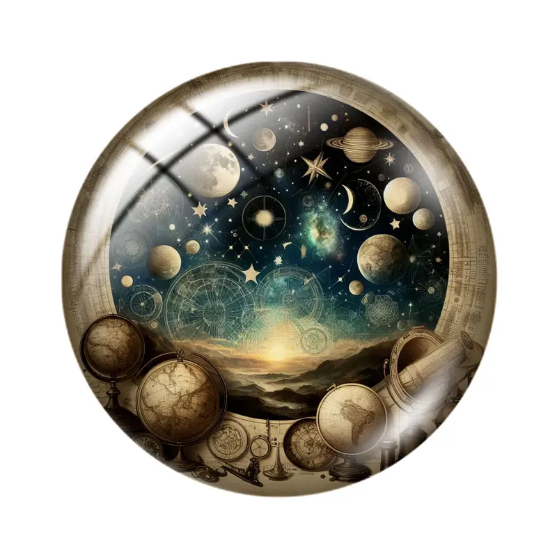 Astrological  Watercolor  12/18/20/25mm glass cabochon  bracelet pendant rings for jewelry demo earrings back Making findings