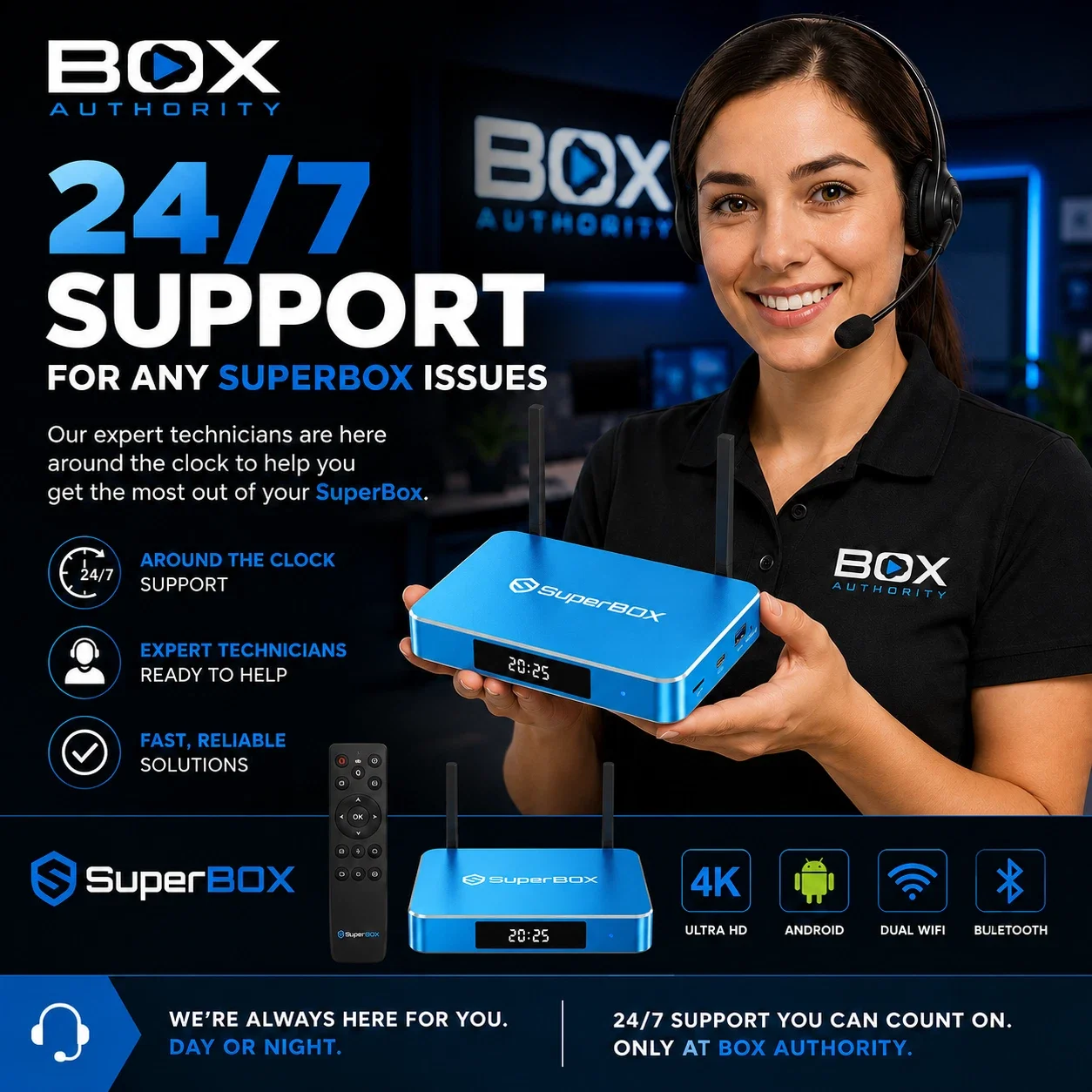 SuperBox S7 Pro TV Box 6K Ultra HD Streaming Media Player with AI Voice Control WiFi/USB/CATV Input HDMI Output - Same Day Shipping