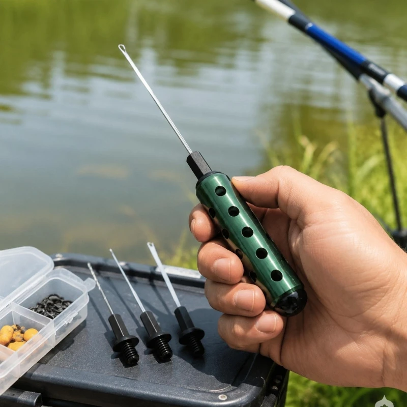 4-in-1 Fishing Hookbait Needle and Drill Set with Detachable Attachments and a Shared Handle for Piercing, Drilling, and 69HD