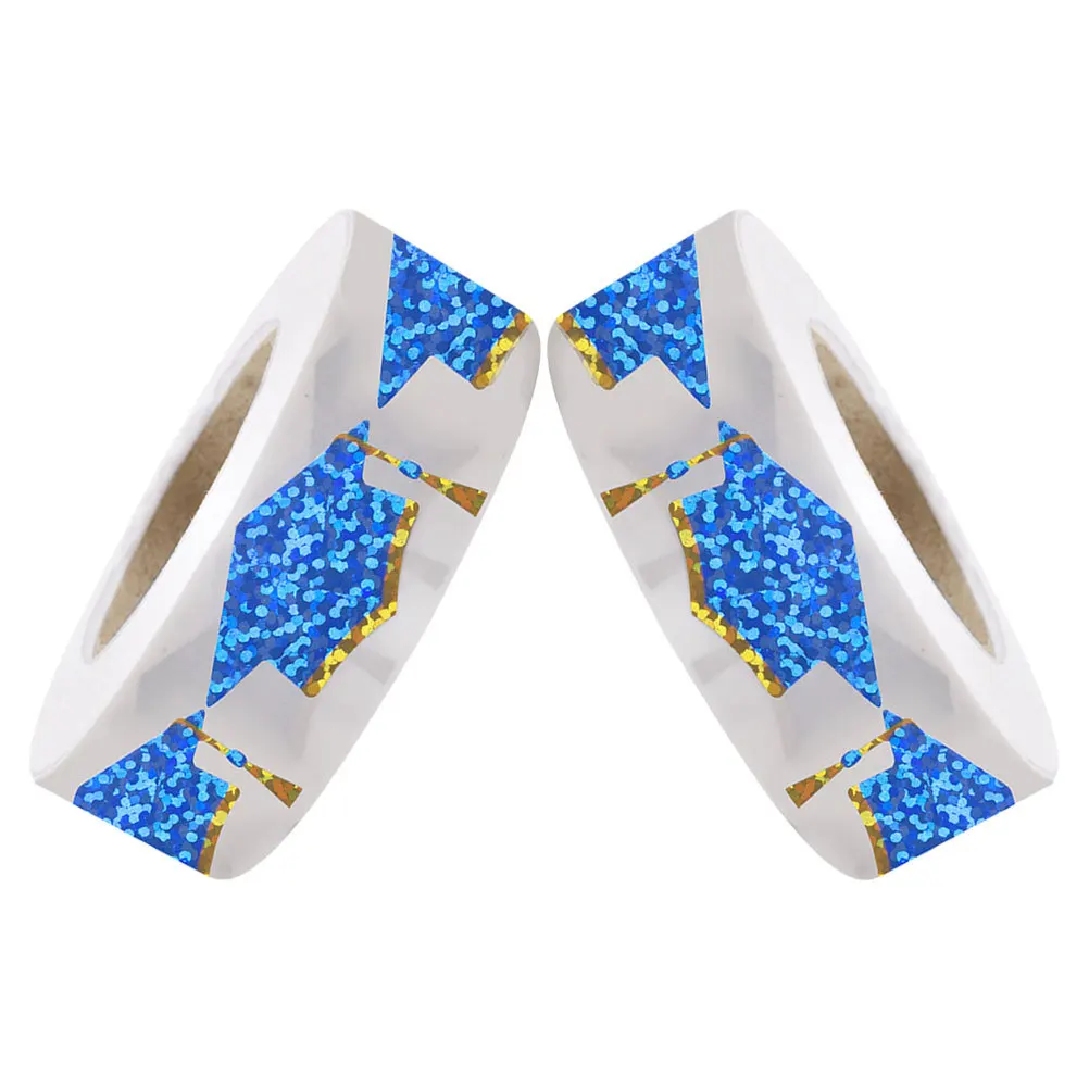 2Pcs Graduation Cap Stickers Self-Adhesive Envelope Seal Labels Class of 2025 Graduation Party Decor Congrats Grad