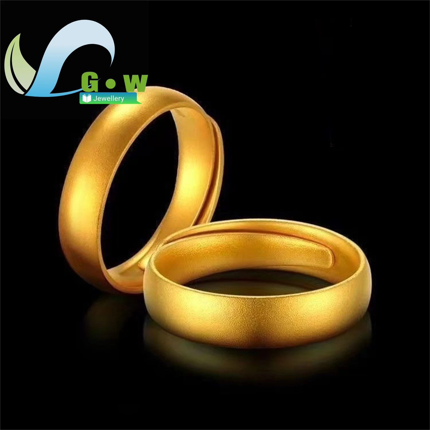 Unisex Open Adjustable Sand Gold Ancient Layered Plain Ring Matte Finish Thick Heavy Duty Vintage Style Jewelry for Daily Wear