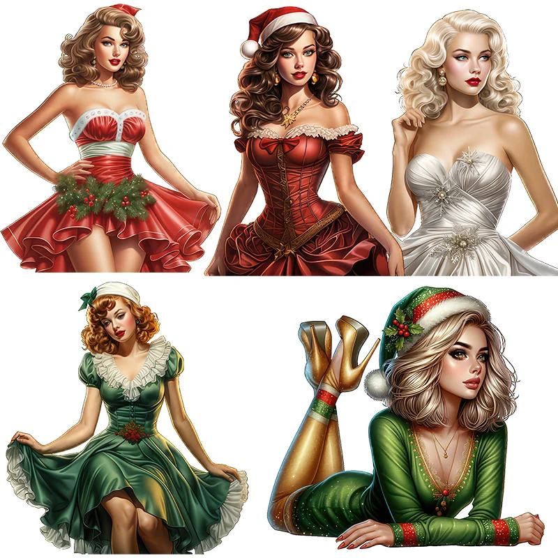 Three Ratels CFN210 Happy Christmas Girl Wall Stickers for Home Decoration Window decals