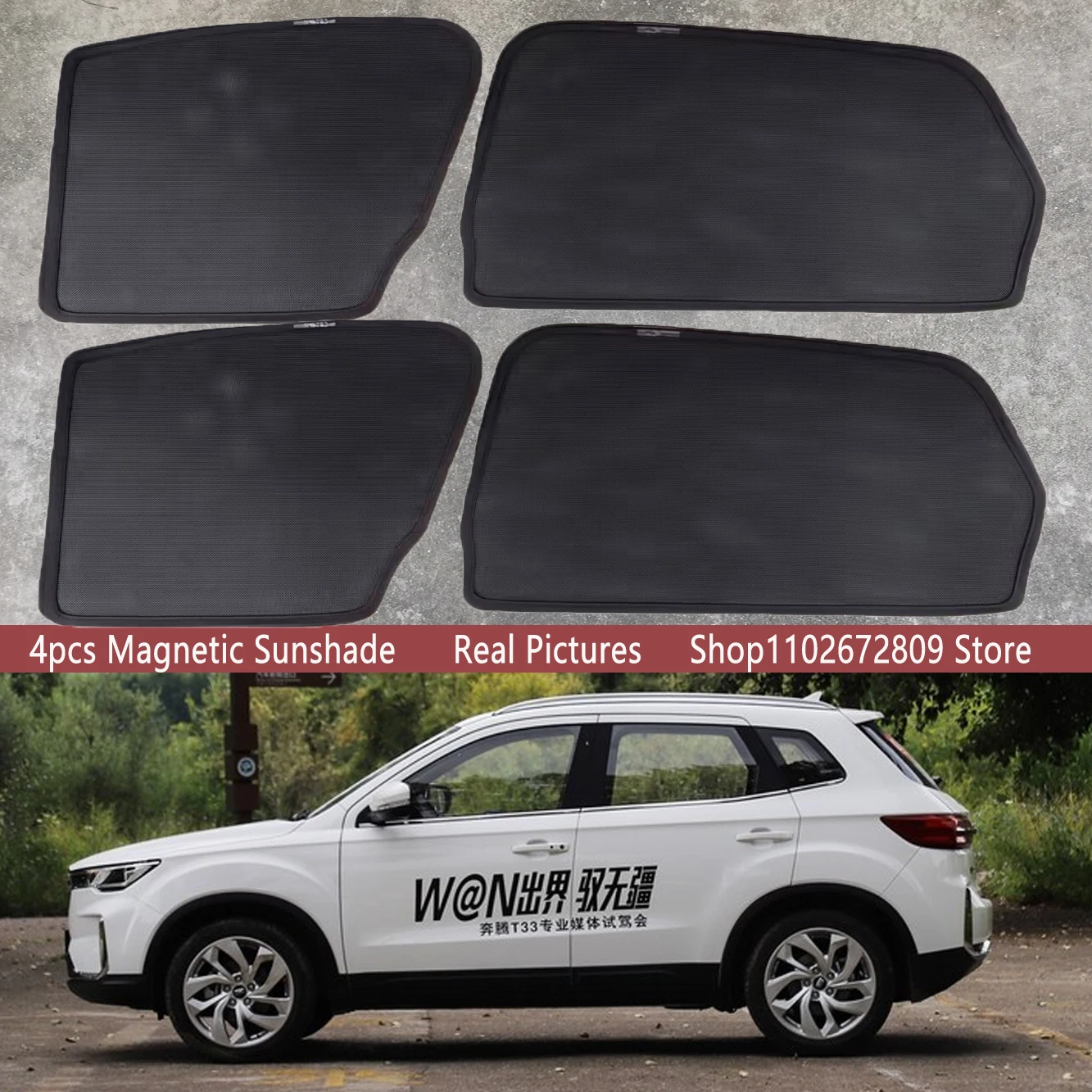 

Magnetic Car Sunshade Shield Front Windshield Frame Curtain Sun Shades for FAW Bestune T33 2019 ~ 2023 2022 2021 Accessories