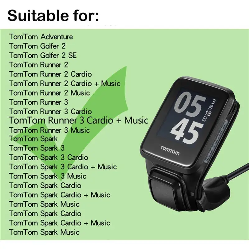 Rdzeń kabla ładowarki BEFIA do TomTom Adventure Golfer 2 SE Runner 2 3 Cardio + muzyka przewód USB do szybkiego ładowania