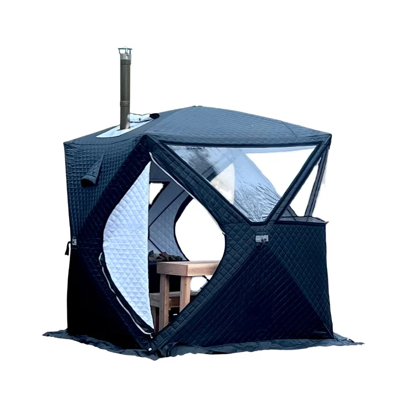 Portable Outdoor Camping Winter Ice Fishing Wood Burning Sauna Stove New Design Stainless Steel for Tent Use