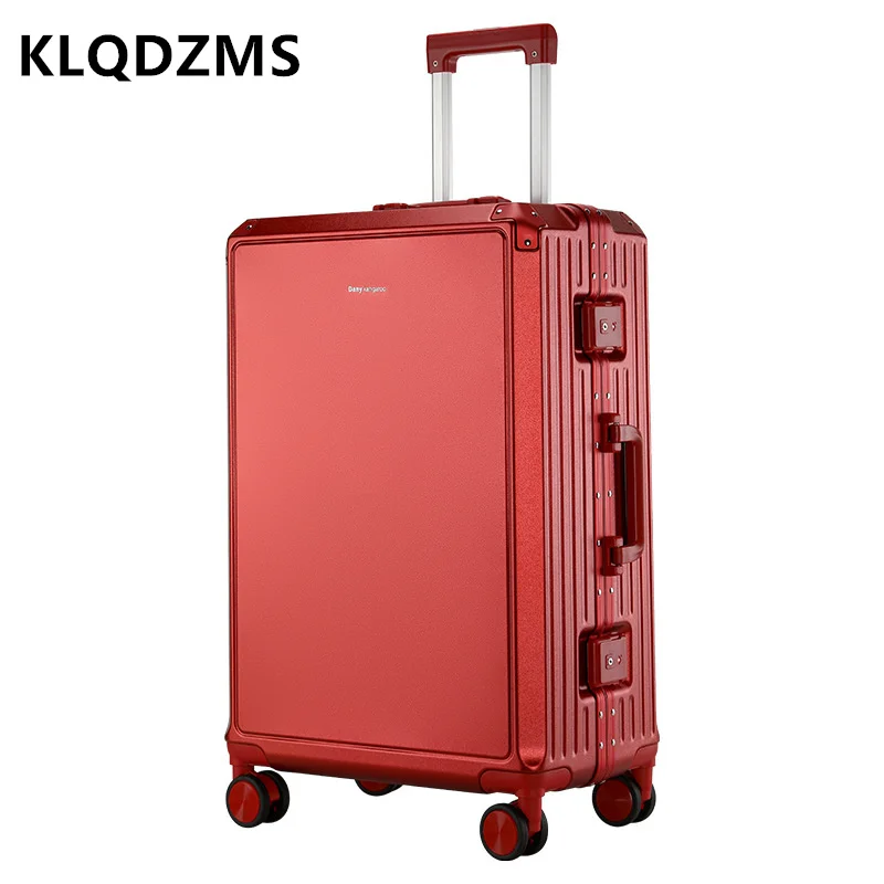 

KLQDZMS 20"22"24"26 Inch The New Suitcase Aluminum Frame Trolley Case Students Boarding Box Men's Password Box Rolling Luggage