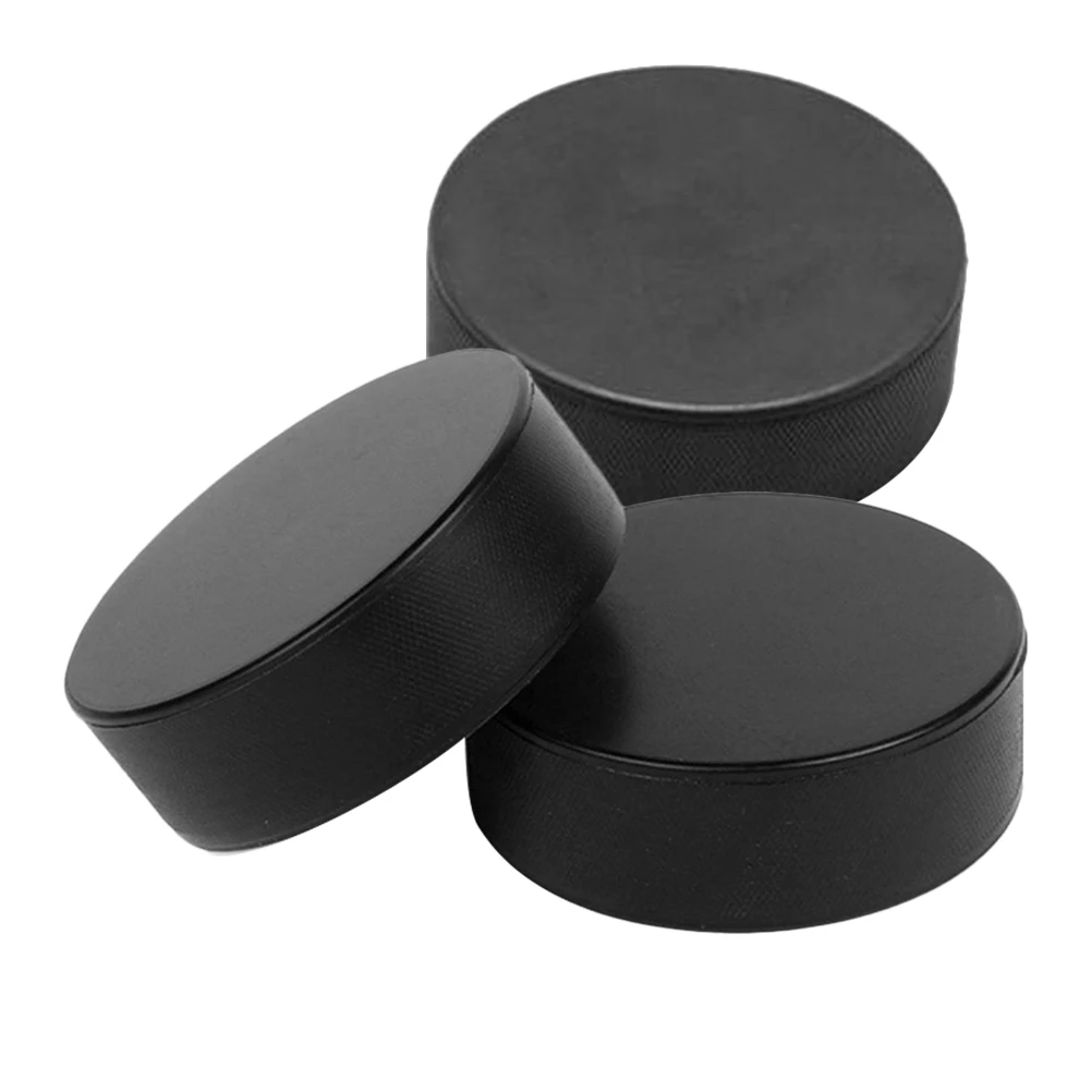 

3pcs Black Solid Ice Hockey Pucks Durable Training Supplies Lightweight Compact Smooth Surface Quality Sports Parts