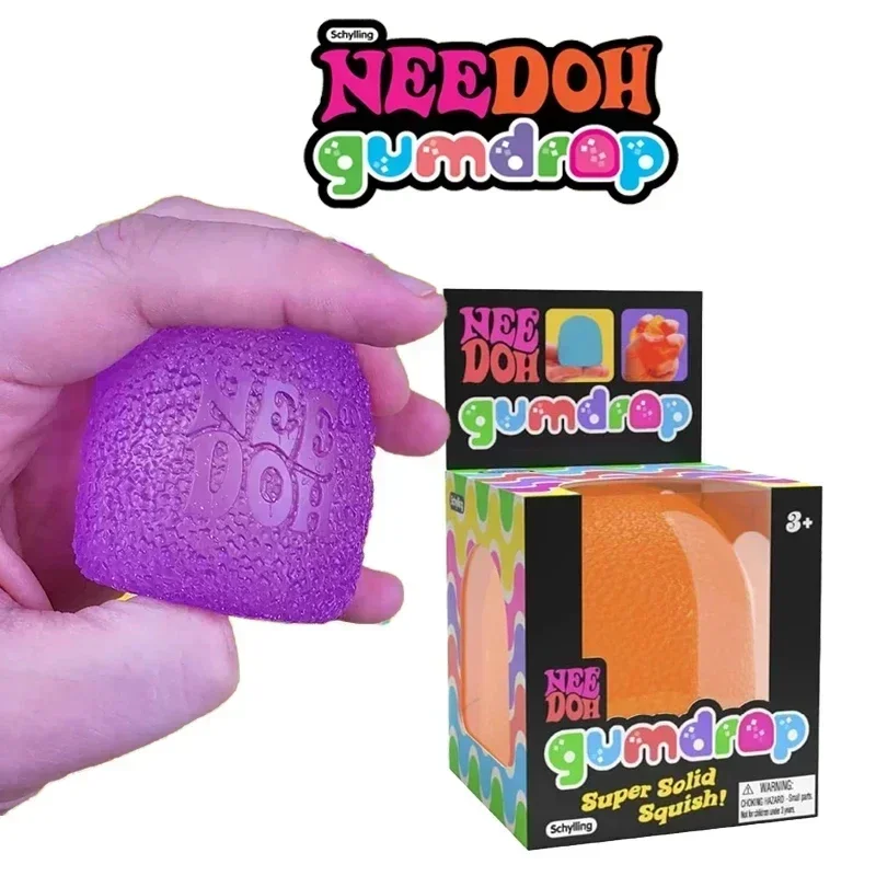 Needoh Gumdrop Squish Sensory Toy Non-Toxic Clear Maltose Slow Rising Fidget Ball for Autism ADHD Focus Daily Anxiety Reduction