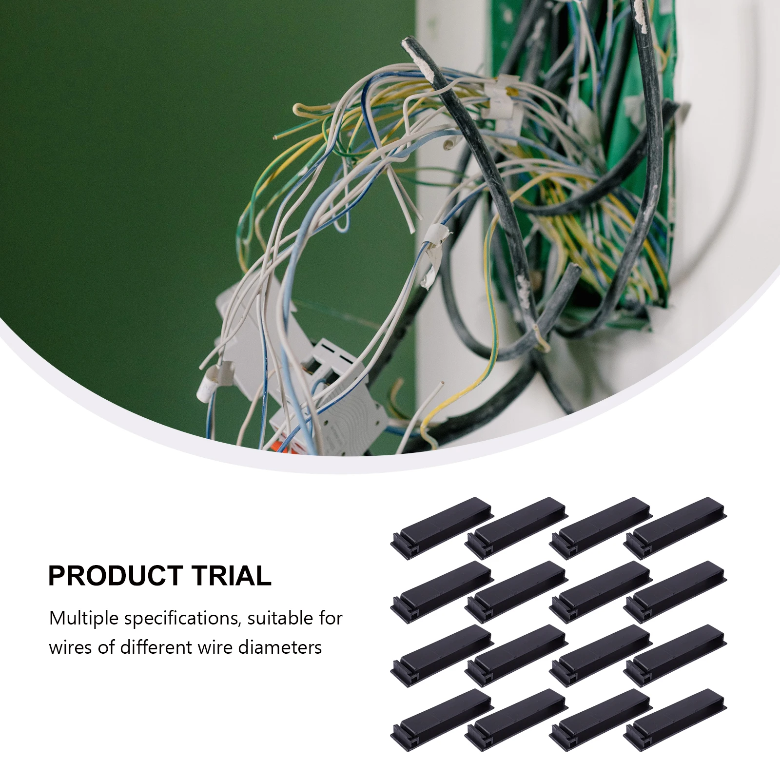 

20 PCS Self Adhesive Cable Manager Clips Electric Wire Management Holder Black Cord