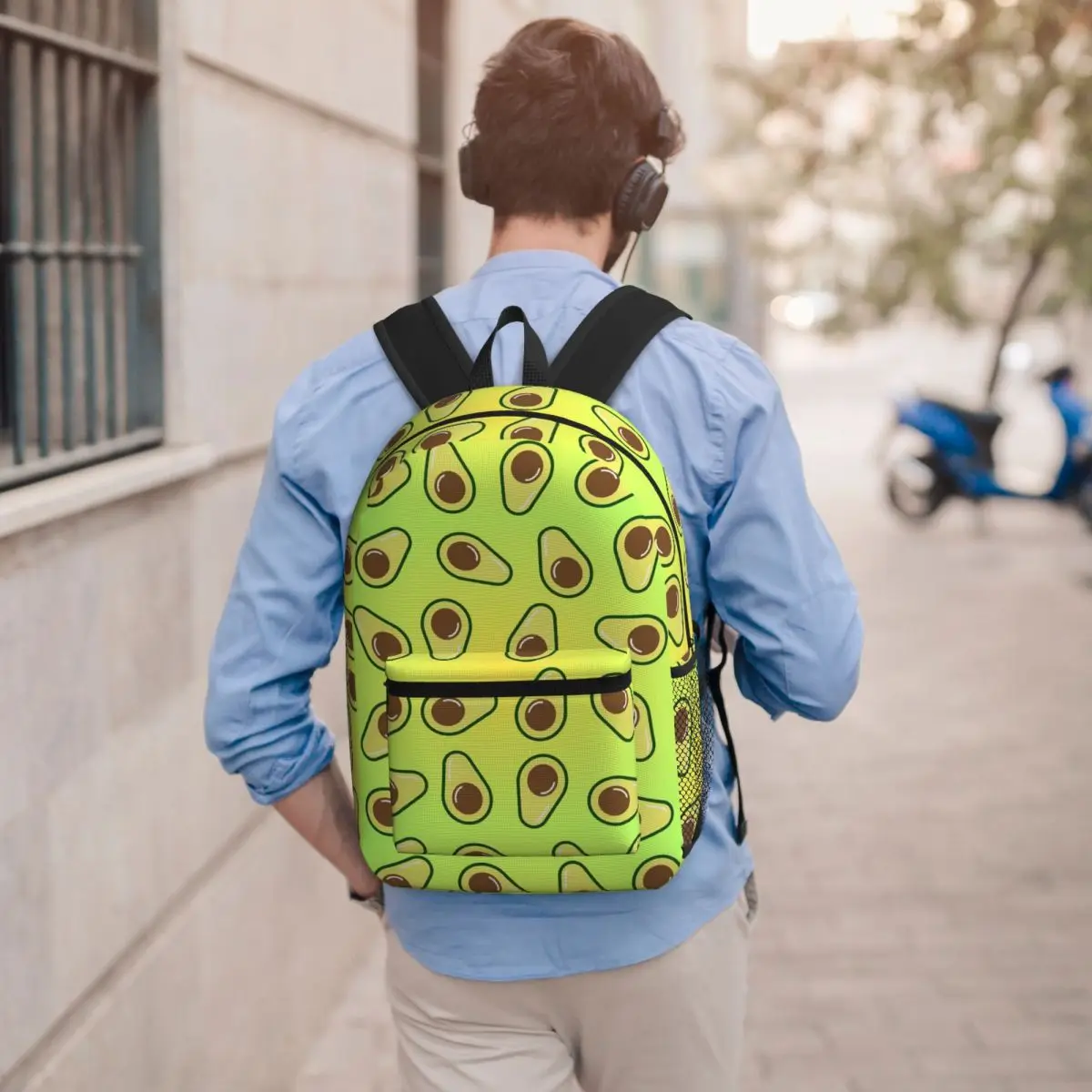 

Vibrant Avocado Slice Pattern Backpack Boys Girls BookBag Children School Bag Laptop Shoulder Bags for Men Women