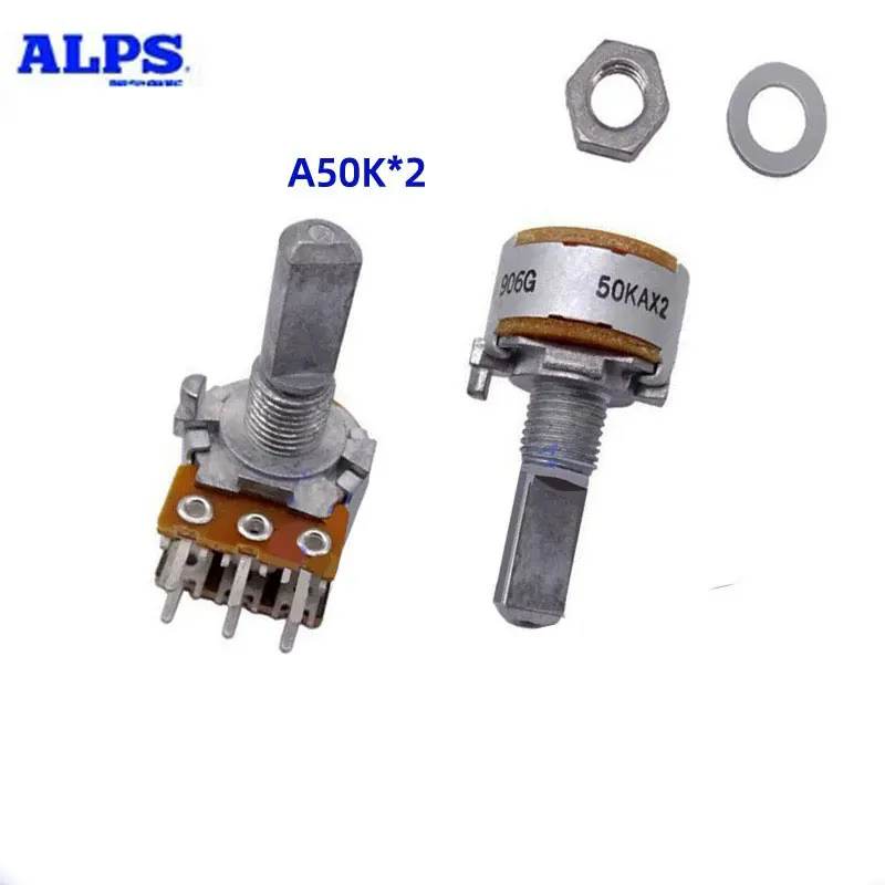 5PCS ALPS RK16 type double volume potentiometer 20mm A50K 394