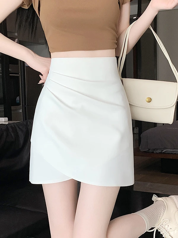 White Suit Half Skirt Women's Summer 2026 New Professional Slim High Waist Wrap Body A-Line Short Skirt Commute Korean Style