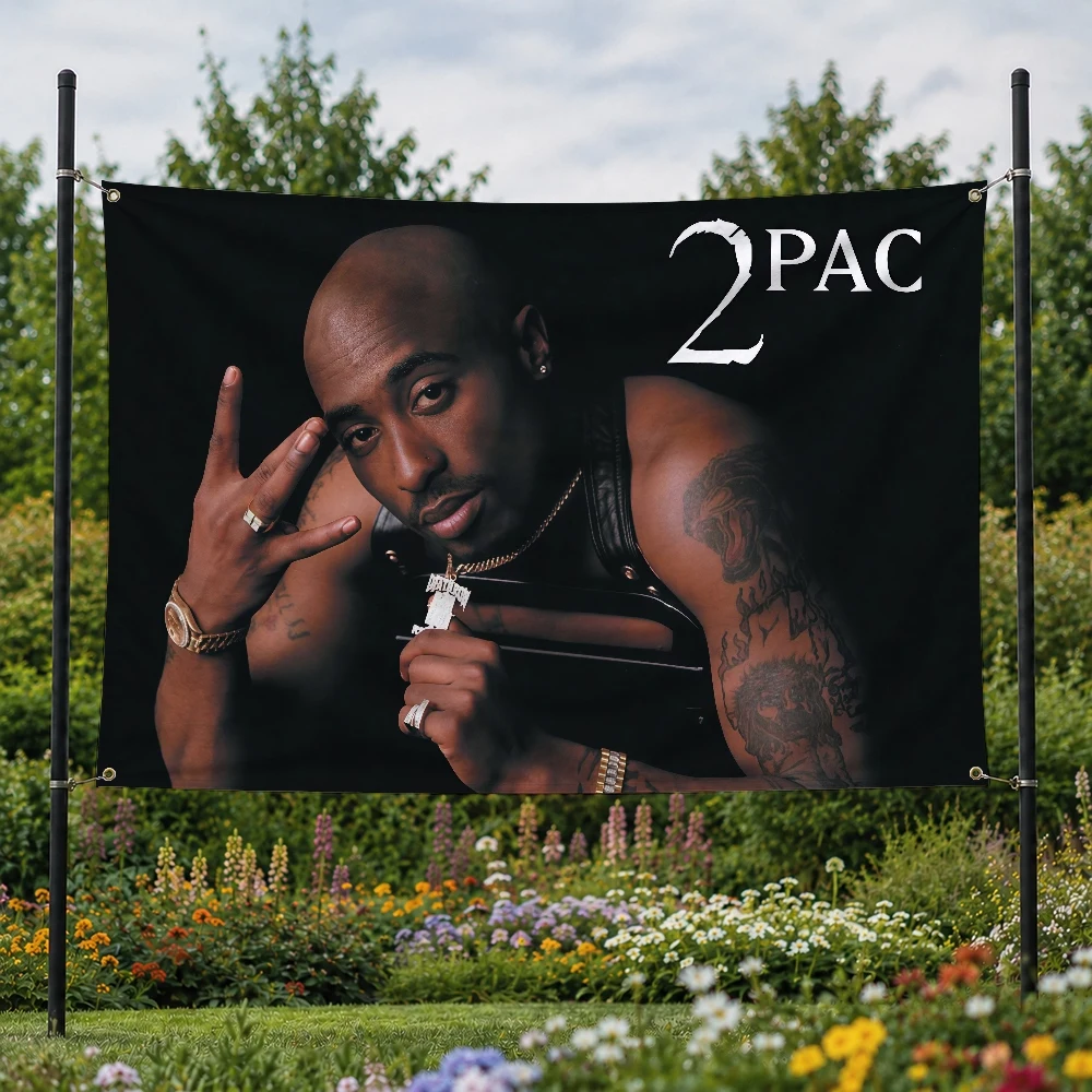 Rapper 2Pac T-Tupac S-Shakur Outdoor Flag for Home Camping Party Club Decor Garden Yard Wall Hanging Banner