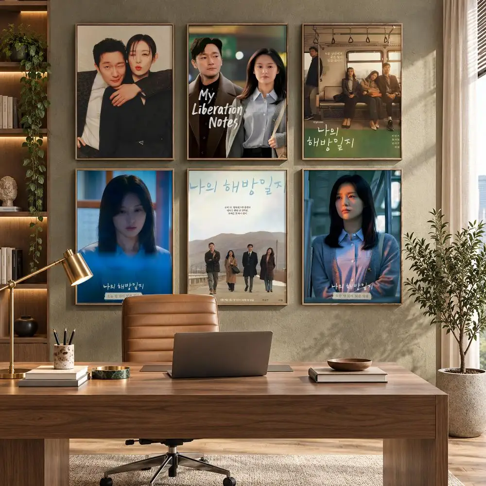 My Liberation Notes Korean Drama Series Poster Self-Adhesive PP Paper HD Wall Decal for Study Living Room Garage DIY Gift