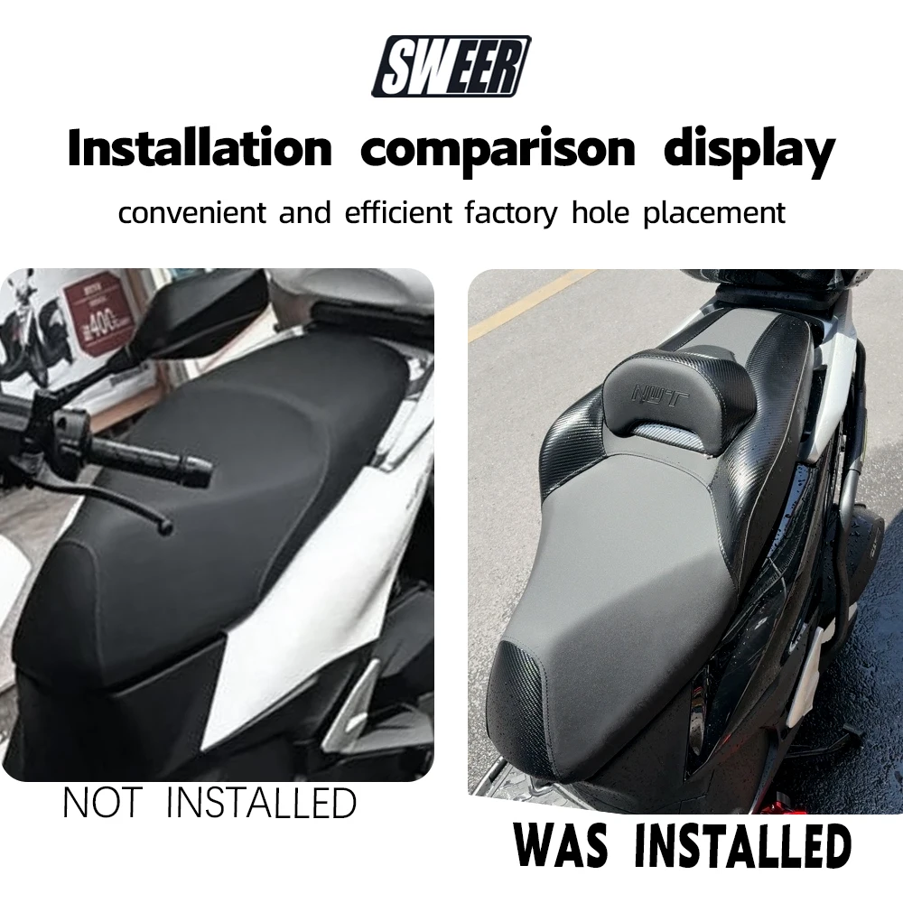 Motorcycle Modified Seat Cushion PU Leather Sponge Padded Seat Fit For Honda NWT150 Scooter Seat Replacement Accessories ﻿