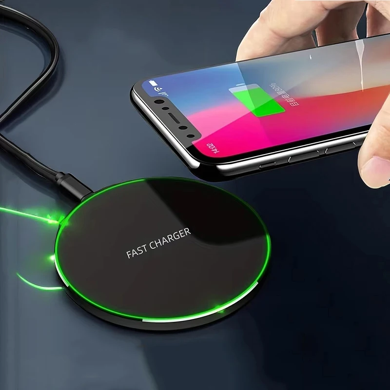 30W Wireless Charger Pad LED Light Wireless Fast Chargers Stand For iPhone 16 15 14 13 Pro Max Samsung Xiaomi Huawei Smart Phone