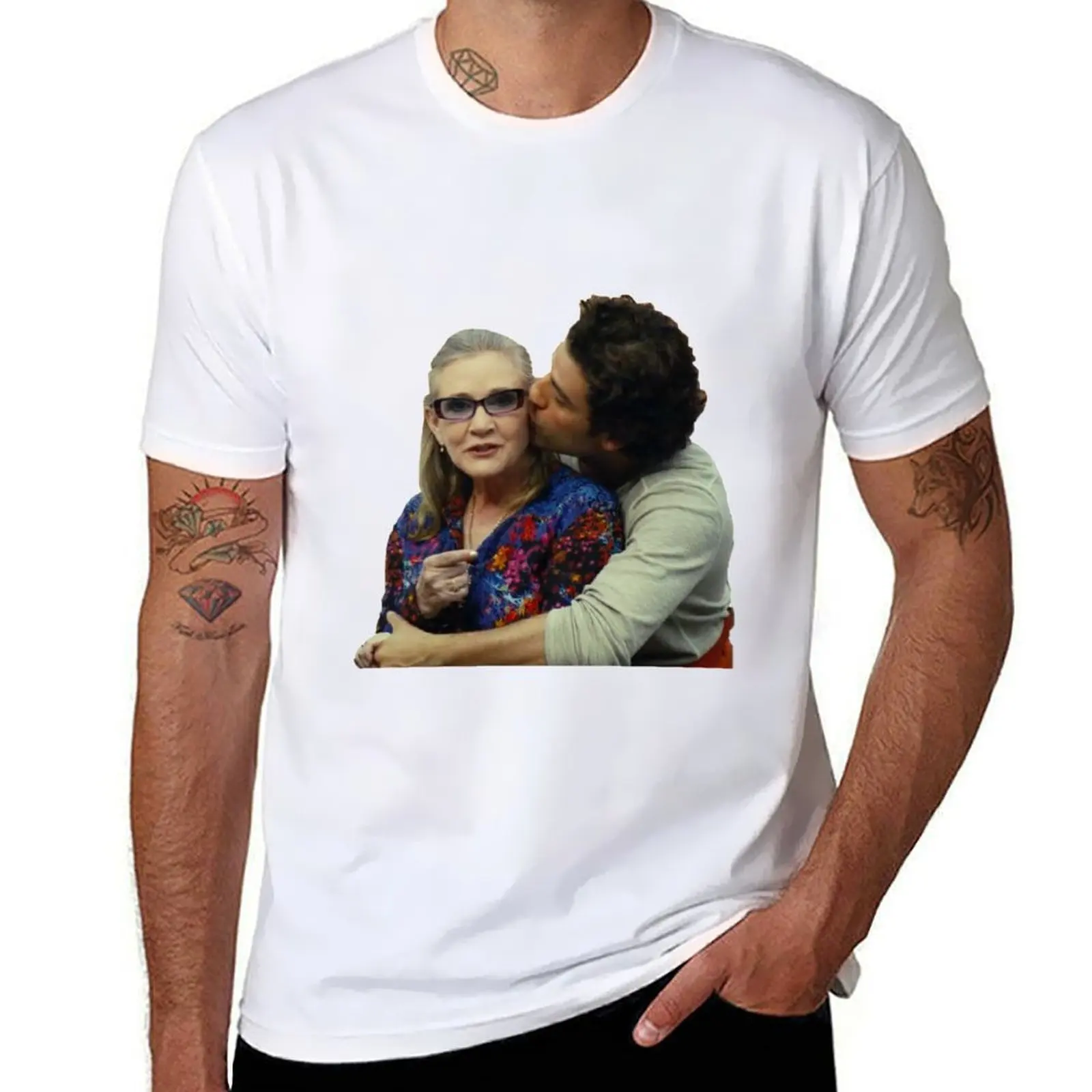 

Carrie Fisher and Oscar Isaac T-Shirt t shirts cotton 100% printed t shirts for man T-Shirt