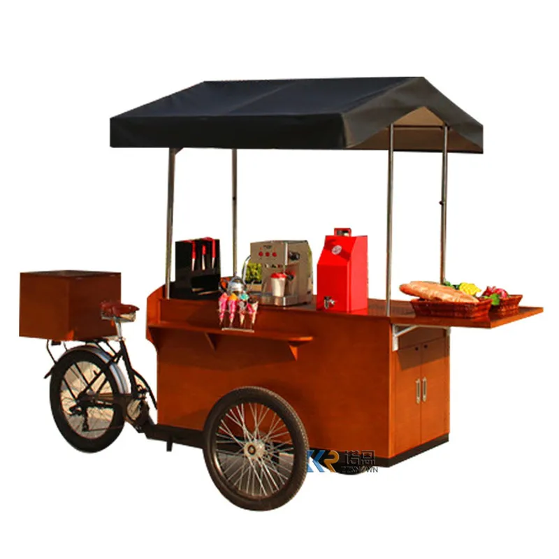 CE Certification Electric Mobile Coffee Cart for Sale Pedal Adult Cargo Bike Bicycle 500W Tricycle with Water Sink image 5