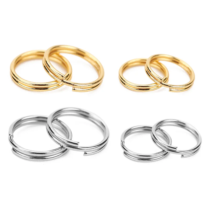 

100 шт. 4 5 6 8 мм из нержавеющей стали с двойной петлей, разделенные кольца для прыжков PVD, никогда не выцветают, коннекторы, ожерелье, принадлежности для изготовления ювелирных изделий