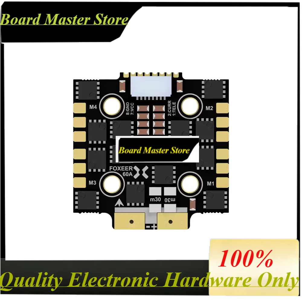 BoMasMFOXEER Reaper 45A/60A/65A F4 4IN1 ESC 128K BLHeli32 100A Peak 9-40V 3-8S Lipo DShot1200 FPV Racing Drone Speed Controller