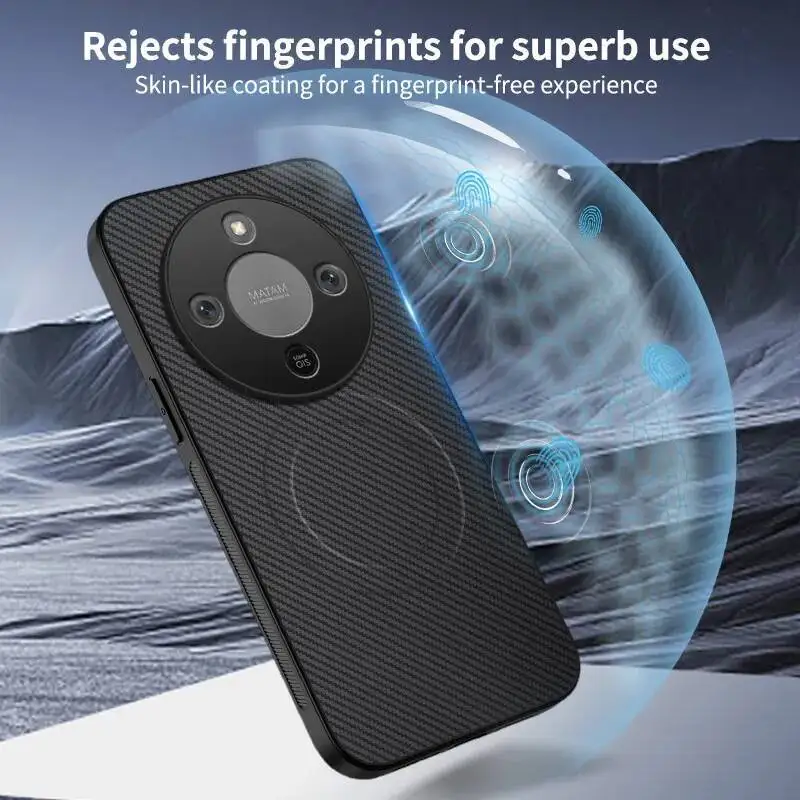 لهاتف Honor X9d 5G غطاء خلفي ملمس جلدي مقاوم للصدمات هاتف مغناطيسي من ألياف الكربون حافظة لهاتف Honor X9d #6