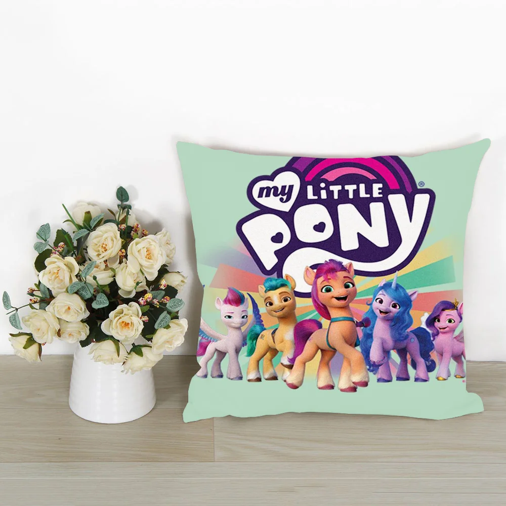 My L-LittleS P-PonyS Pillow Case Plush Fabric Soft Pillowcase Double Sided Print Cushion Cover Household Gifts