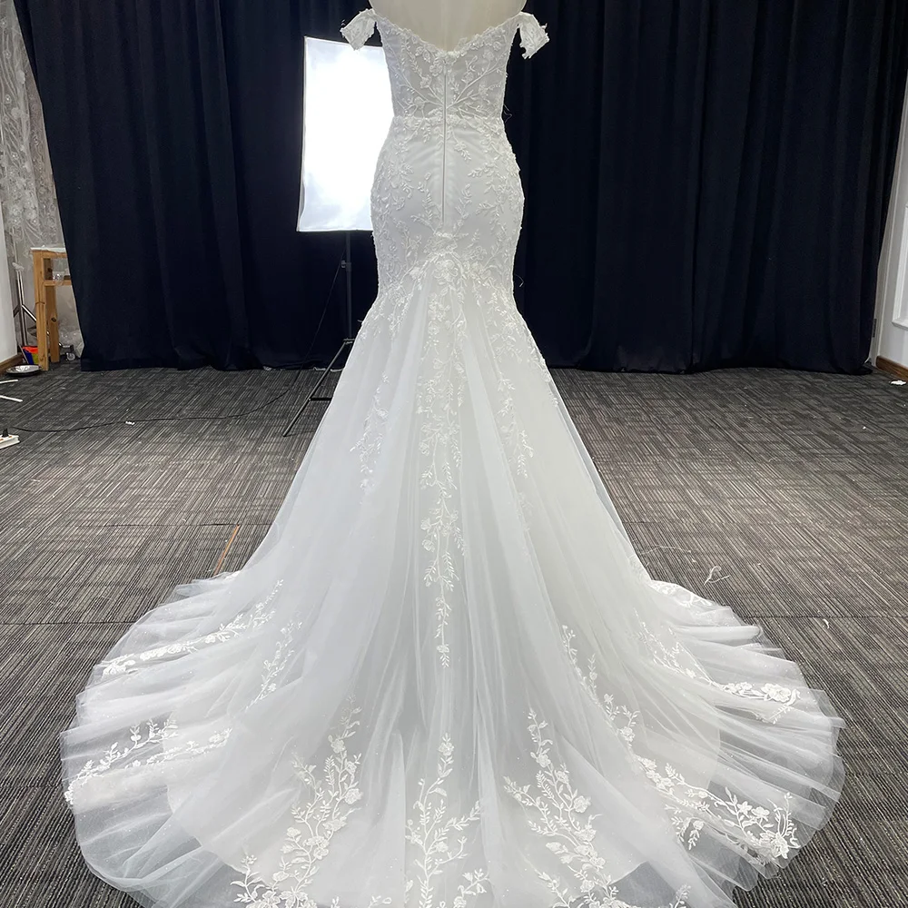 2024 V-Neck Short Sleeves Wedding Dresses Celebrity Wedding Custom Made Mermaid Bridal Gown Mopping Length Vestido De Novia