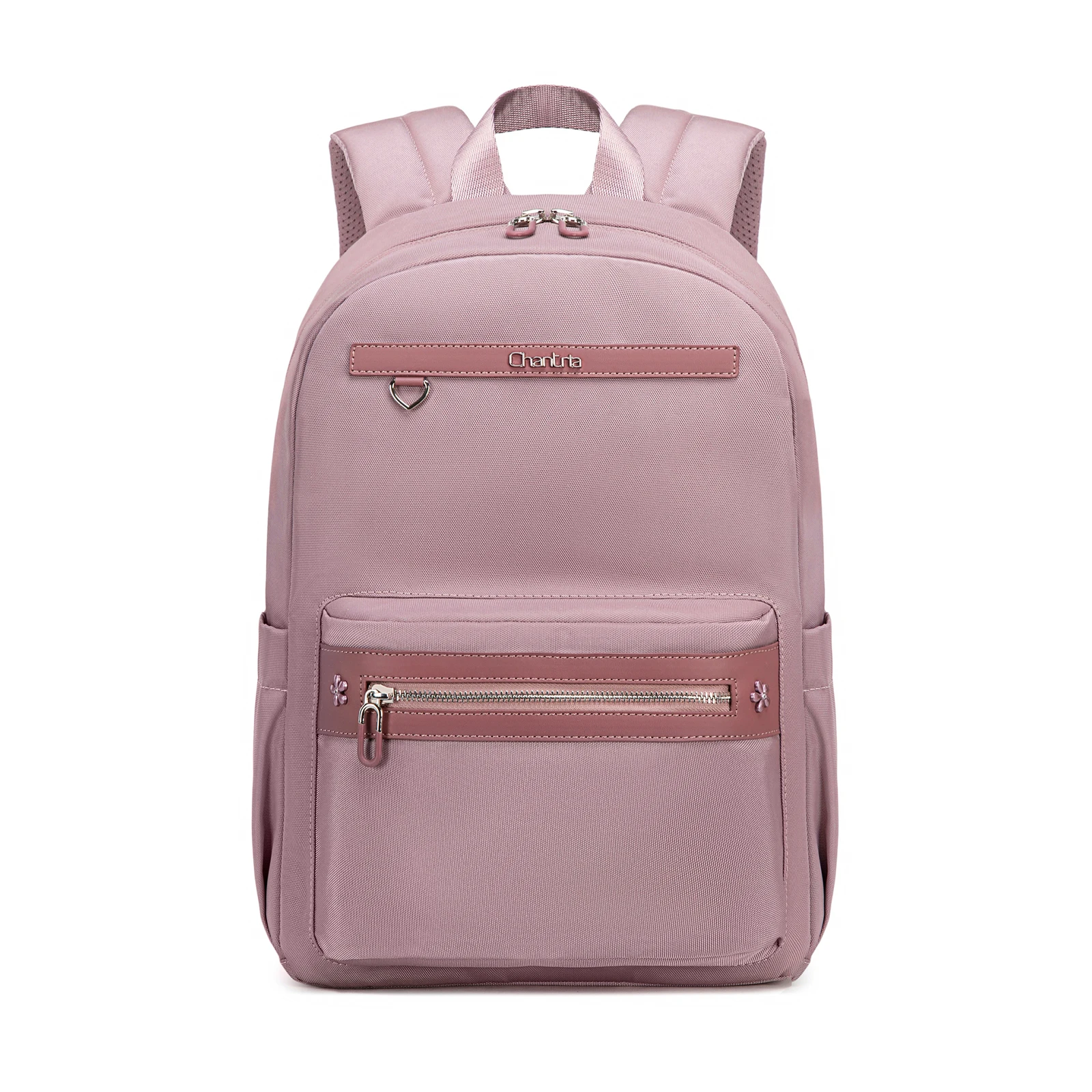 Chantria Elegant Pink Travel Backpack for Women - Large Capacity Lightweight Backpack with Front Zipper Pocket - Perfect for Stu