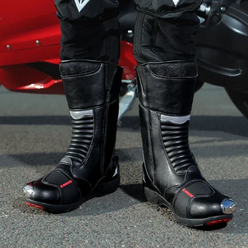 Scarpe da moto da velocità Stivali da competizione da corsa Stivali da motocross Stivali da motociclista per uomo Donna Stivali da moto da uomo