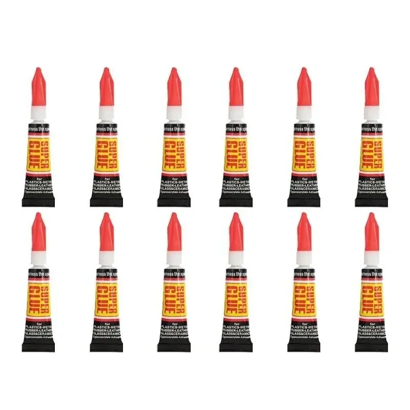 12pcs Liquid Super Glue Wood Rubber Metal Glass Cyanoacrylate Adhesive Stationery Store Nail Gel 502 Instant Strong Bond Leather