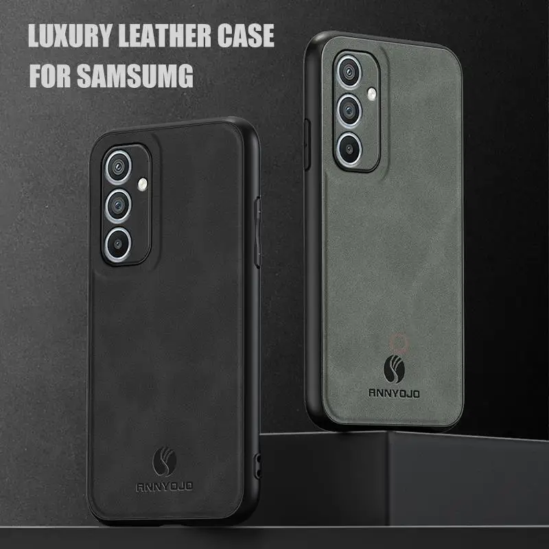 Retro Magnetic Sheepskin Leather Case For Samsung Galaxy A14 A54 A34 4g 5g 2023 Luxury Men Business Back Cover A 14 34 54