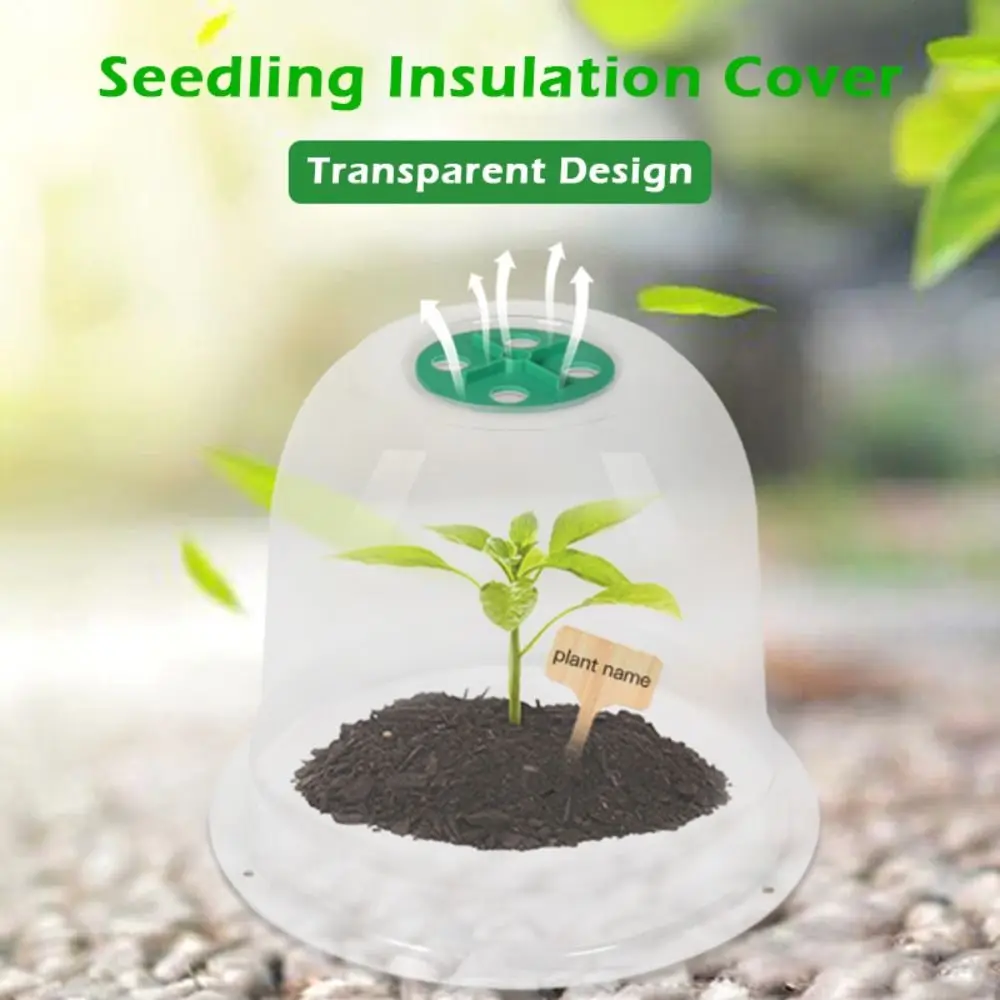 10pcs Plastic Planting Protective Cover Transparent Moisturizing Seedling Insulation Cover Reusable Thermal Seedling Hood