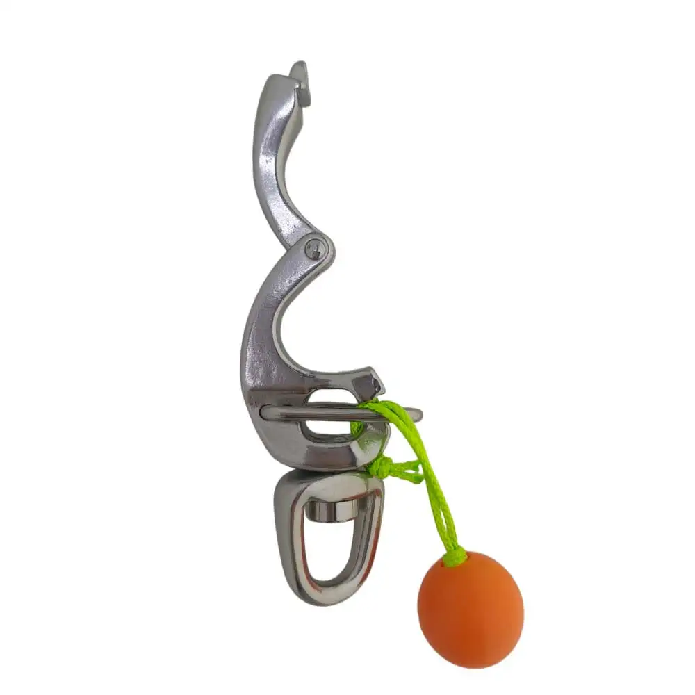92mm Length 316 Stainless Steel Quick Release Snap Shackle With Swivel Eye and Hand-pulled ball for Sailing Halyard Boat Rigging