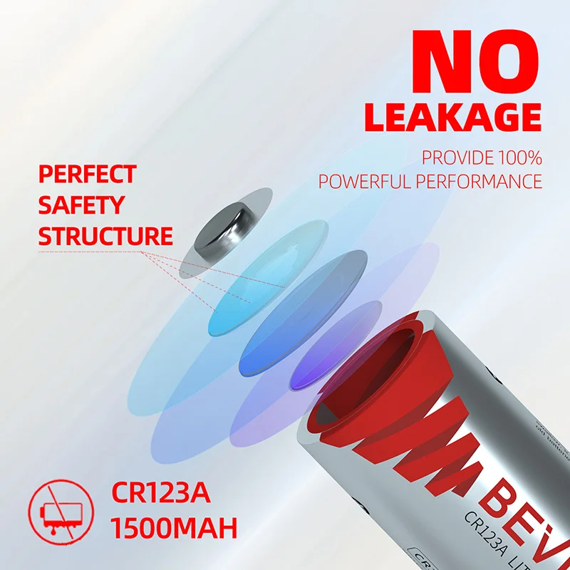 BEVIGOR CR123A 3 فولت بطاريات ليثيوم 6 قطعة 1500 مللي أمبير بطارية صور طويلة الأمد 3 فولت 123 بطارية لجهاز أمان المصباح