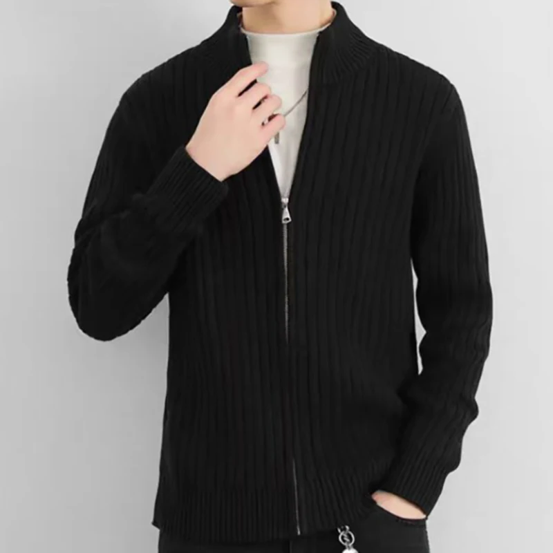 

Autumn Winter Sweater Cardigan Men's Fashion Loose Casual Zipper Knitwear Sweater Jacket Male Streetwear Jumper Coat Outerwear