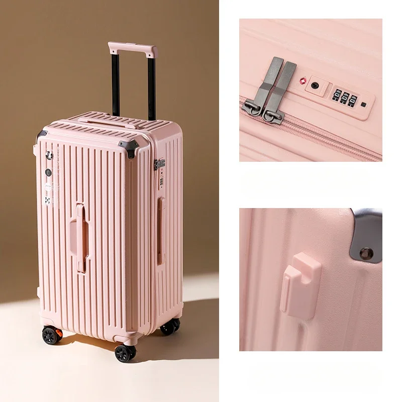 Super Large Capacity Travel Suitcase 20 24 26 28 inch Password Lever Luggage with Brake Shock Absorption Silent Universal Wheels