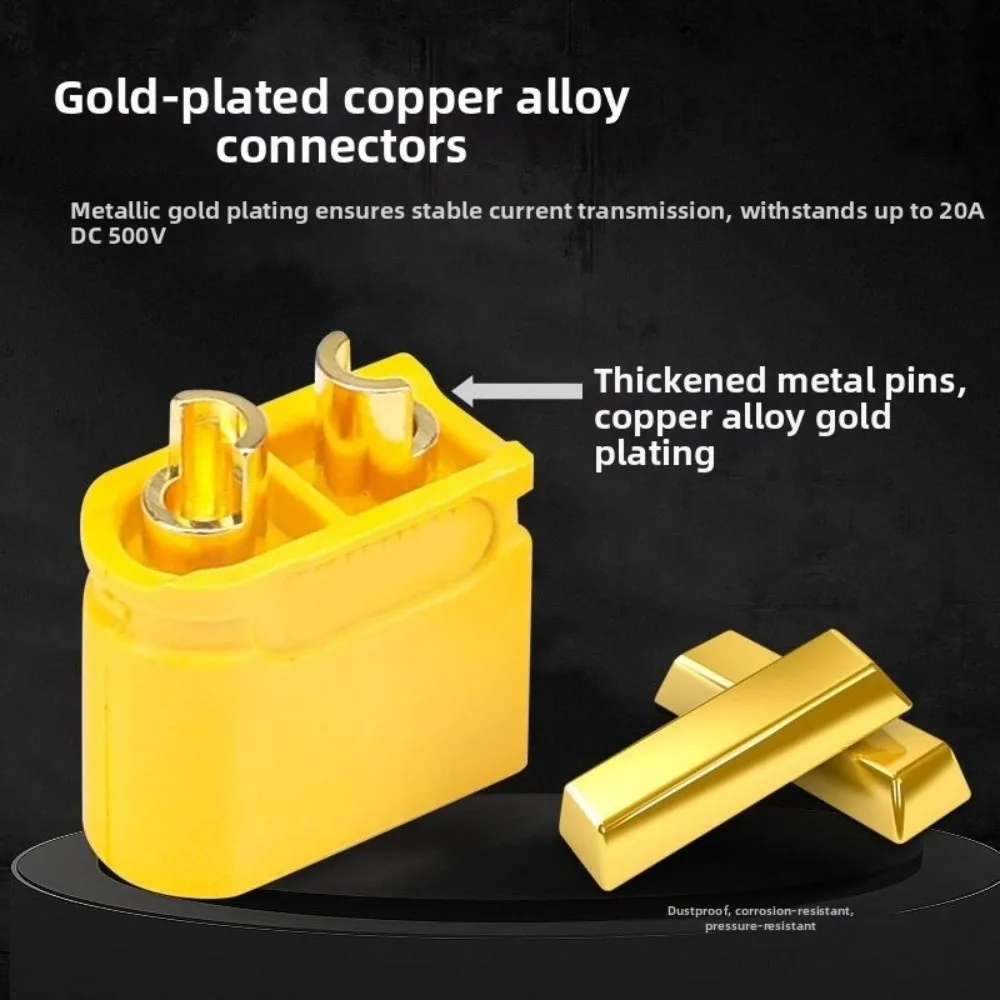 Amass XT30UD Connector Gold-plated Yellow XT60UZ-F M Plug Lipo Battery Connector DC500V 20A 30A XT90UZ Connector RC Accessories