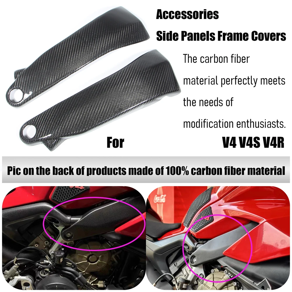 

For DUCATI Panigale V4 V4S V4R Streetfighter V4 V4S abs Carbon Fiber Motorcycle Accessories Side Panels Frame Covers 2018-2023