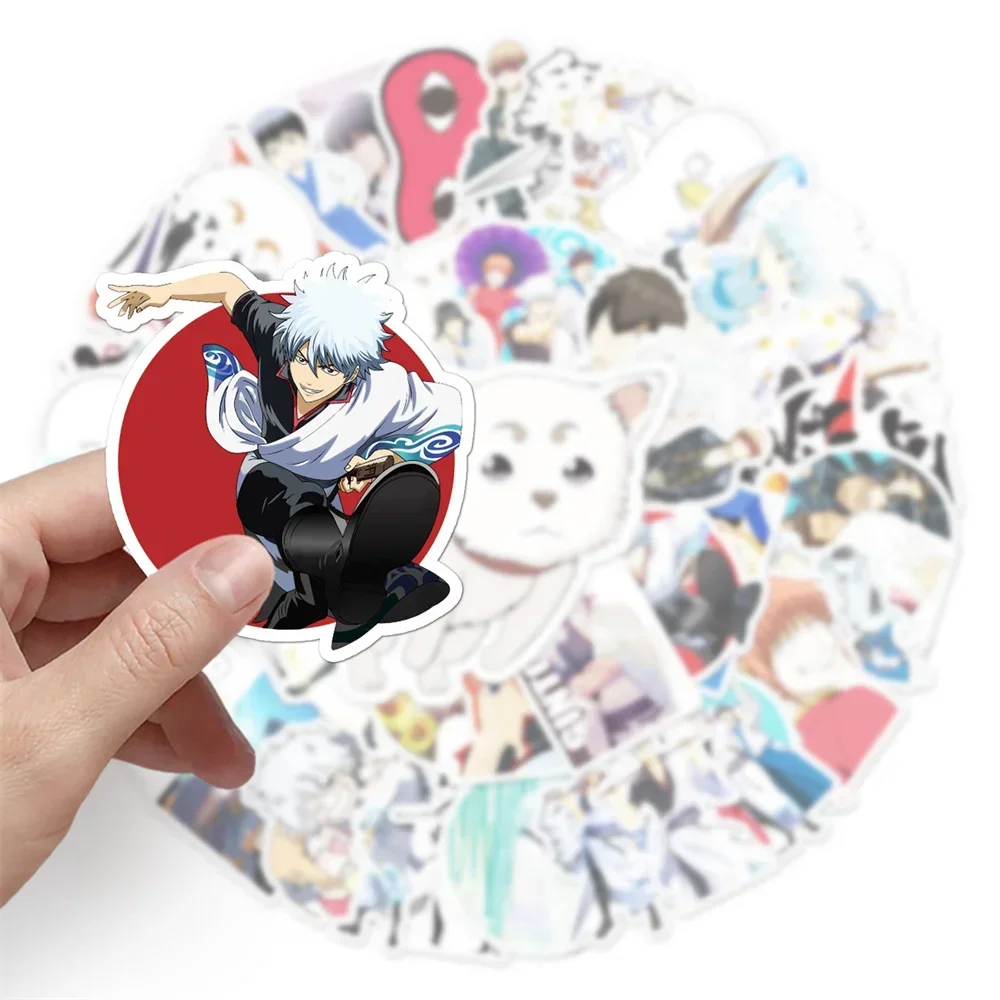 50PCS Gintama Cartoon Japanese Manga Graffiti Sticker Creative Sticker Desk Guitar Computer Waterproof Sticker