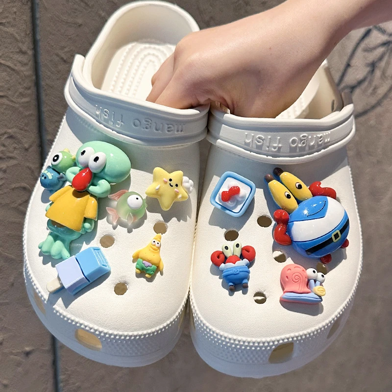 

New Funny Octopus Crab Shoes Charms Set For Clogs Sandals Cartoon Kawaii DIY Accessories Holiday Party Gifts Favors