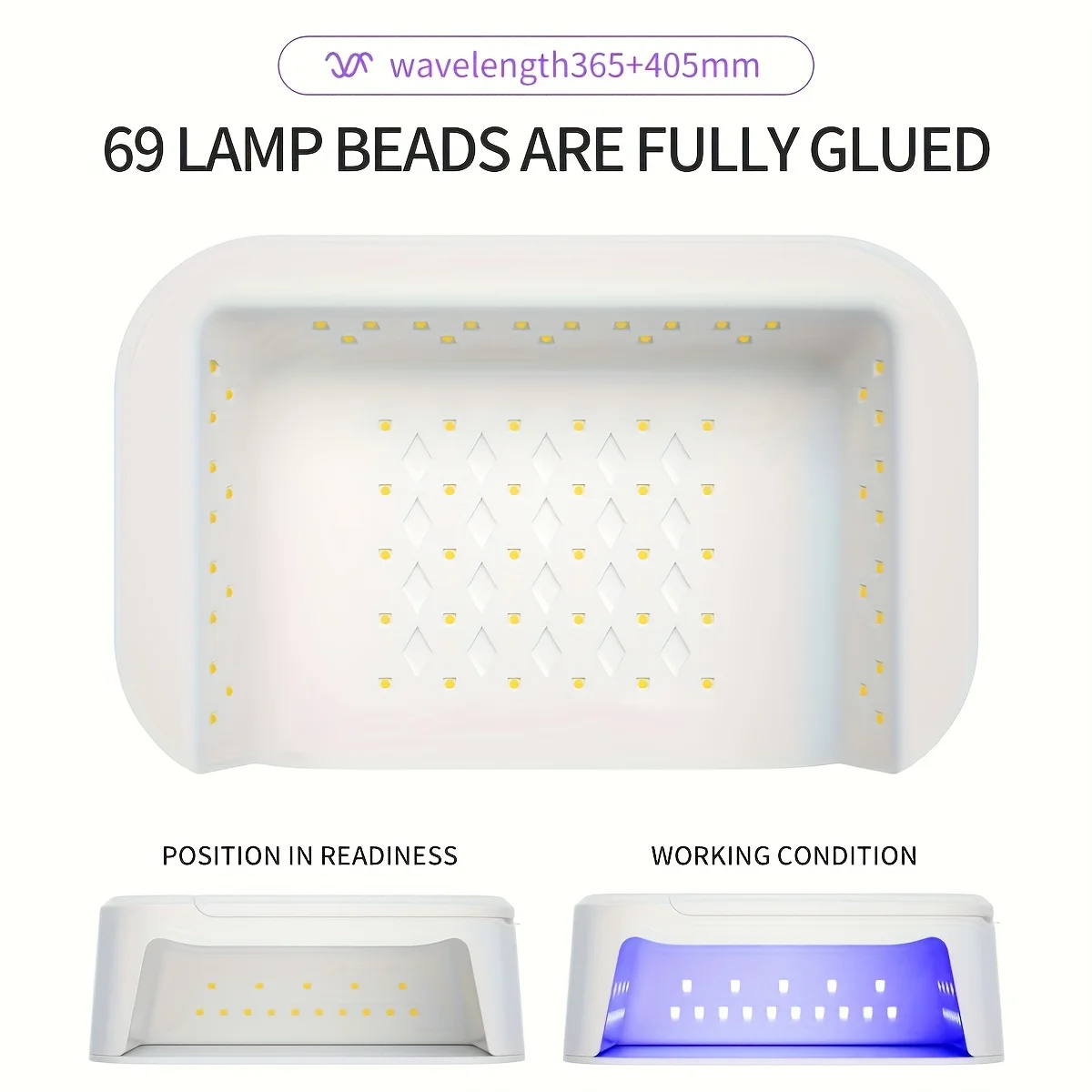 [米国プラグ] XEIJAYI 1個 LEDハンドピローライトセラピーランプ UVグルー乾燥機、高速ネイルドライヤー ネイルポリッシュ硬化UVランプ 5つのタイマー付き