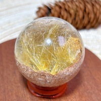 Natural Crystals Golden Rutile Garden Sphere Polished Ball Energy Healing Crafts Desk Reiki Home Decorations Room Decor Gift