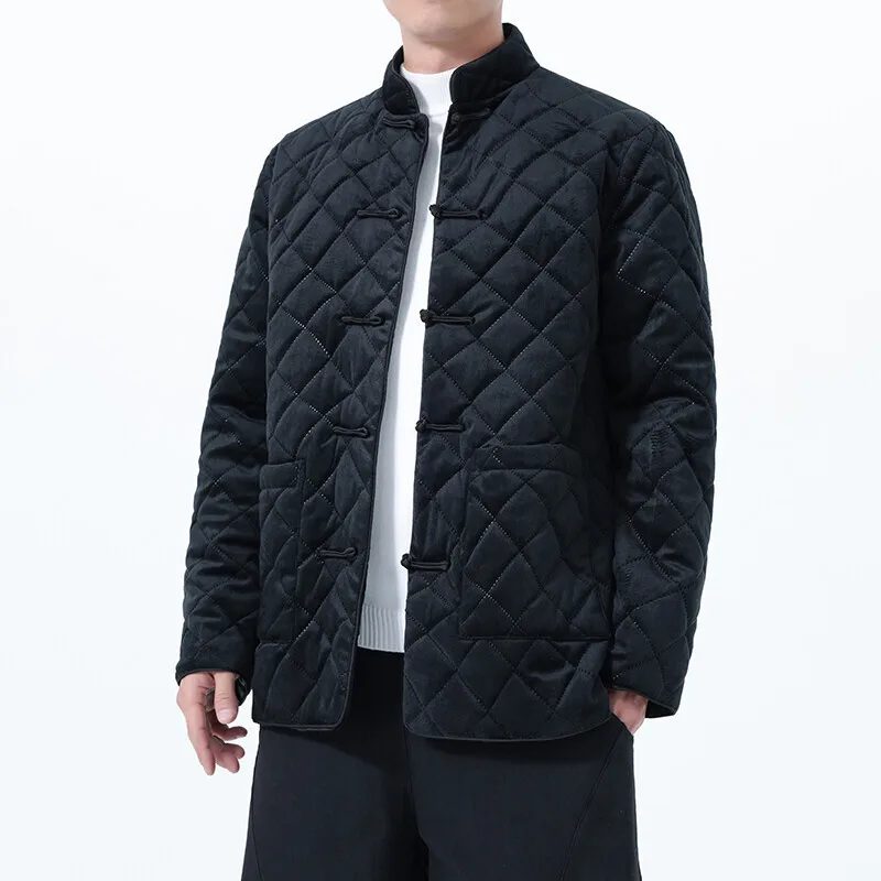 

Autumn Chinese Style Men Cotton Padded Jacket Young Men Winter Fashion Retro Parkas Outerwear Male Casual Loose Fit Warm Coat