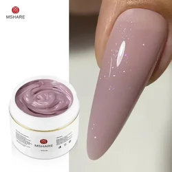 MSHARE-Gel de goma para extensión de uñas, Gel de construcción Uv brillante, color púrpura, 50ml