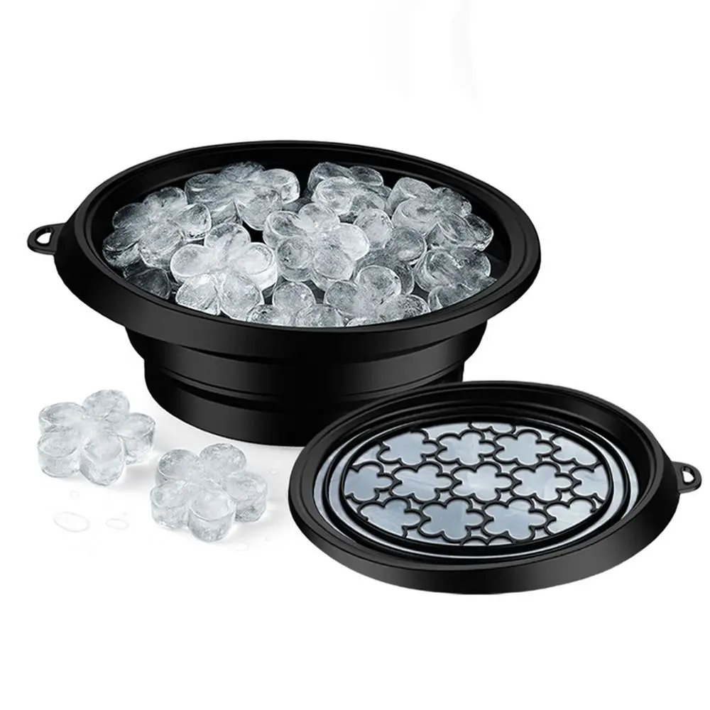 

New Silicone Face Bowl for Ice with Ice Grid Foldable Face Ice Bath Bowl Reusable Cold Plunge Washbasin for Home Travel