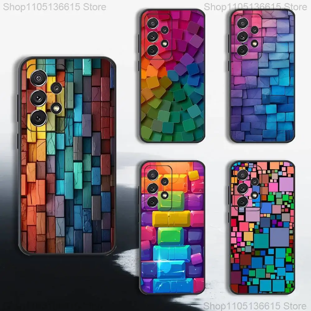 

3D Art Block Cool Phone Case For Samsung S25,S24,S23,S22,S21,S20,S10,Ultra,Plus,Lite,FE,Soft Silicone Black Cover