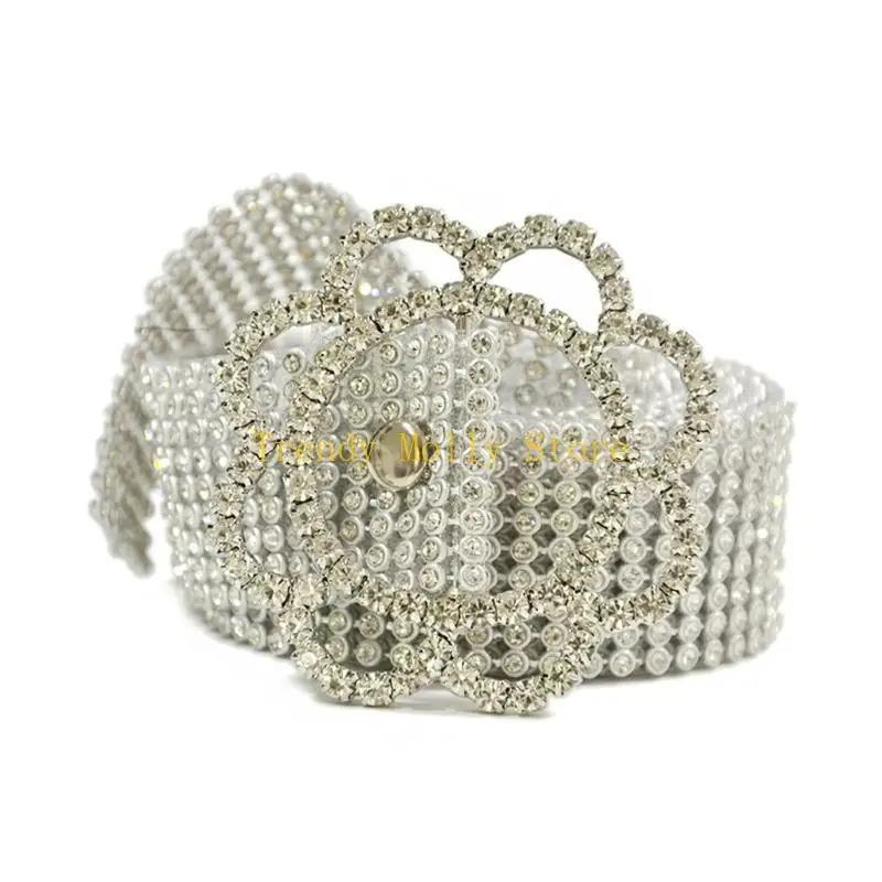 N5kb Women Crystal for Rhinestone Chain Belt Belt Party Club لامعة بريق مجوهر