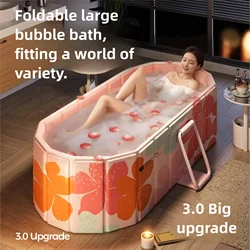 1.2M/1.5M Adult Soaking Bathtub Collapsible Insulated Home Bathing Bucket with Supporting Plate Ice bath Hot tub SPA tub