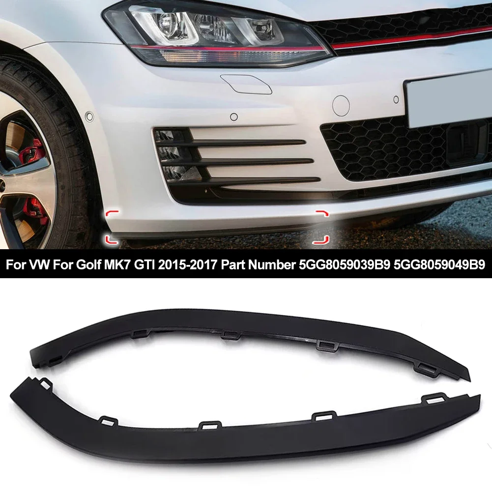 2Pcs Car Front Bumper Lip Air Deflector Valance Trim Lower Spoilers For VW For Golf MK7 GTI 2015-2017