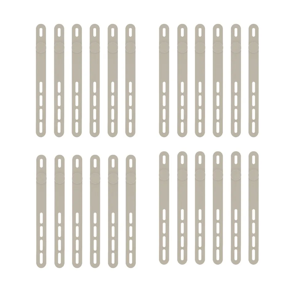 

24PCS High Elasticity Cord Organizer Durable Adjustable Fastening Silicone Cable Ties 24Pcs Set Reusable Wire Organizer